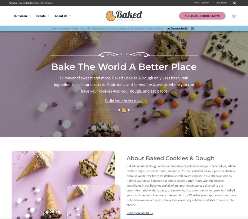 Baked Cookies Developer Proposed Website