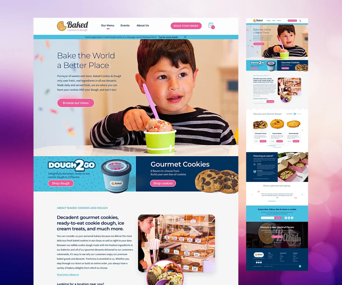 Baked Cookies Website Redesign